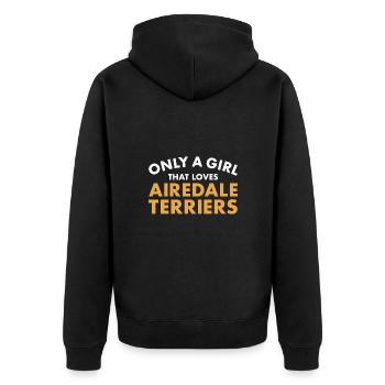 Seulement une fille qui aime Airedale Terrier - Veste à capuche bio Premium Unisexe - noir - Dos - Nico (187cm)