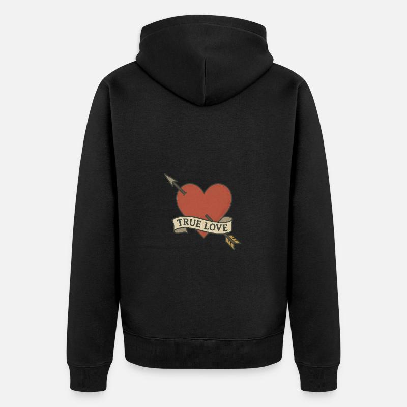 L’amour véritable - Wahre Liebe - Veste à capuche bio Premium Unisexe - noir