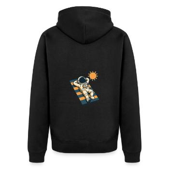 Astronaut - Unisex Premium Organic Zip Hoodie - black - Back - Nico (187cm)