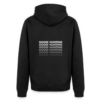 Geese Hunter Goose Hunting - Unisex Premium Bio Zip Hoodie - Schwarz - Hinten - Nico (187cm)