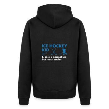 Sport Kid Definition Ice Hockey - Unisex Premium Bio Zip Hoodie - Schwarz - Hinten - Nico (187cm)