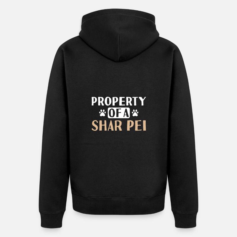 Propriété d’A Shar Pei - Veste à capuche bio Premium Unisexe - noir