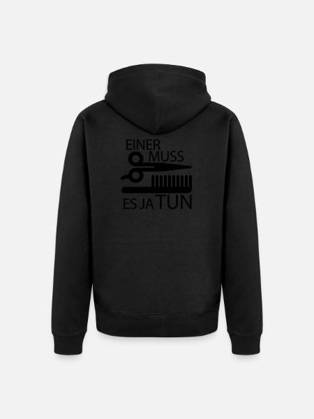 Friseur - Unisex Premium Bio Zip Hoodie - Schwarz