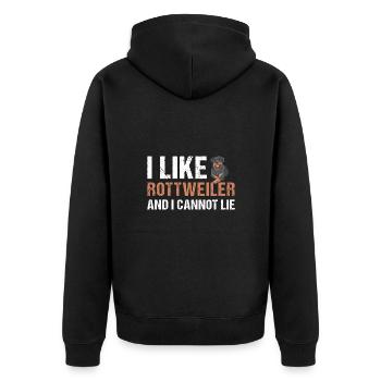J’aime Rottweiler et je ne peux pas mentir - Veste à capuche bio Premium Unisexe - noir - Dos - Nico (187cm)