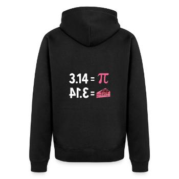 Math 3.14 = Pie Pi - Unisex Premium Organic Zip Hoodie - black - Back - Nico (187cm)