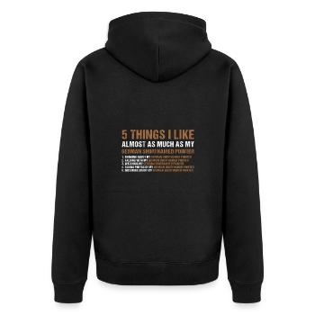 I Like As Much As My German Shorthaired Pointer - Unisex Premium Bio Zip Hoodie - Schwarz - Hinten - Nico (187cm)