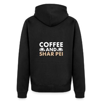 Café Et Shar Pei - Veste à capuche bio Premium Unisexe - noir - Dos - Nico (187cm)