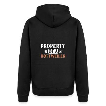 Property Of A Rottweiler - Unisex Premium Bio Zip Hoodie - Schwarz - Hinten - Nico (187cm)