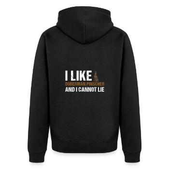 J’aime Doberman Pinscher et je ne peux pas mentir - Veste à capuche bio Premium Unisexe - noir - Dos - Nico (187cm)