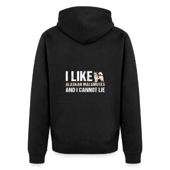 J’aime le Malamute d’Alaska et je ne peux pas mentir - Veste à capuche bio Premium Unisexe - noir - Dos - Nico (187cm)