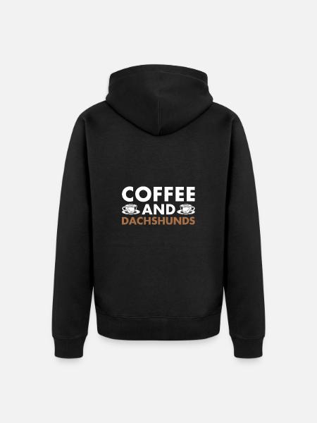 Coffee And Dachshund - Unisex Premium Organic Zip Hoodie - black