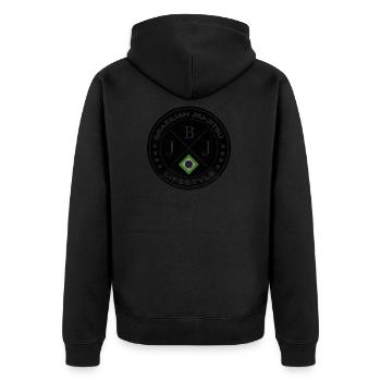 Brazilian Jiu-Jitsu - Unisex Premium Bio Zip Hoodie - Schwarz - Hinten - Nico (187cm)