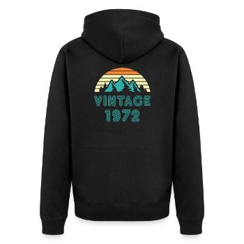 1972 Vintage - Veste à capuche bio Premium Unisexe - noir - Dos - Nico (187cm)