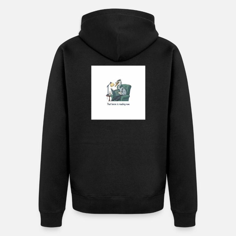 Lecture d’oiseau quantique dans le fauteuil - Veste à capuche bio Premium Unisexe - noir