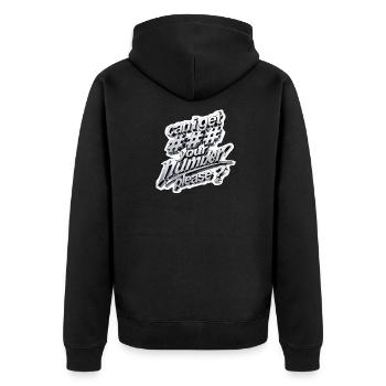 Caniget Numbersplease 3D Metal - Unisex Premium Organic Zip Hoodie - black - Back - Nico (187cm)
