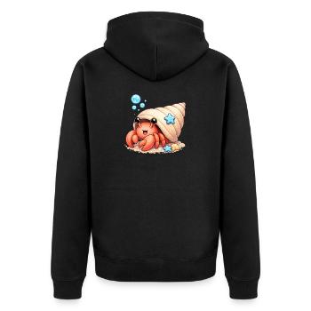 Cancer - Unisex Premium Organic Zip Hoodie - black - Back - Nico (187cm)