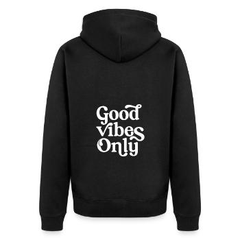 Seule citation d’énergie positive pour la motivation quotidienne - Veste à capuche bio Premium Unisexe - noir - Dos - Nico (187cm)