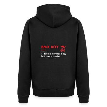 Sport Boy Definition BMX - Unisex Premium Organic Zip Hoodie - black - Back - Nico (187cm)