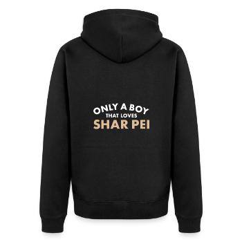 Seul un garçon qui aime Shar Pei - Veste à capuche bio Premium Unisexe - noir - Dos - Nico (187cm)