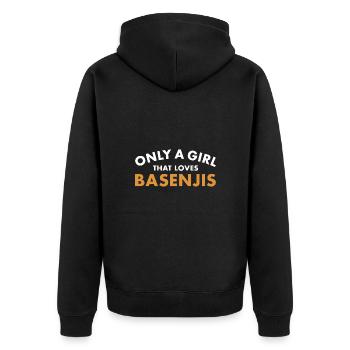 Chien Seulement Une Fille Qui Aime Basenji - Veste à capuche bio Premium Unisexe - noir - Dos - Nico (187cm)