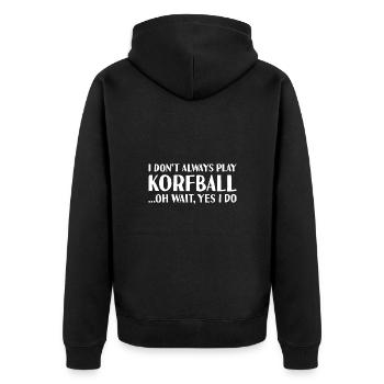 Sport I Do Not Always Play Korfball - Unisex Premium Organic Zip Hoodie - black - Back - Nico (187cm)