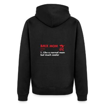 Sport Mom Definition BMX - Unisex Premium Organic Zip Hoodie - black - Back - Nico (187cm)