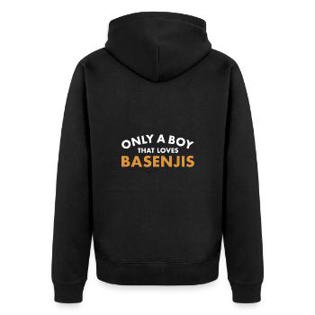 Chien seulement un garçon qui aime Basenji - Veste à capuche bio Premium Unisexe - noir - Dos - Nico (187cm)