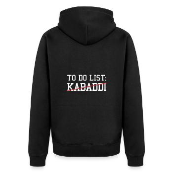 Sport To Do List Kabaddi - Unisex Premium Bio Zip Hoodie - Schwarz - Hinten - Nico (187cm)