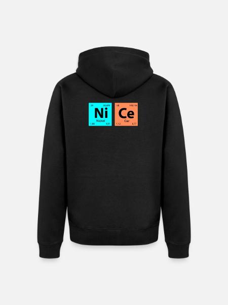 Periodic table NICE - Unisex Premium Organic Zip Hoodie - black