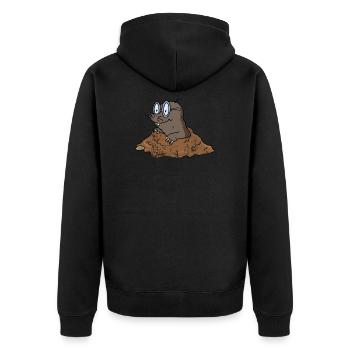 Retro vintage grunge style mole - Unisex Premium Organic Zip Hoodie - black - Back - Nico (187cm)