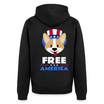 Free America - Chien - Veste à capuche bio Premium Unisexe - noir - Dos - Nico (187cm)