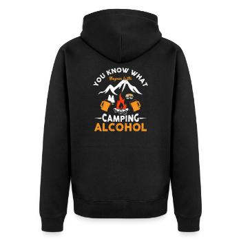 You Know What Rhymes With Camping Alcohol Beer - Unisex Premium Organic Zip Hoodie - black - Back - Nico (187cm)
