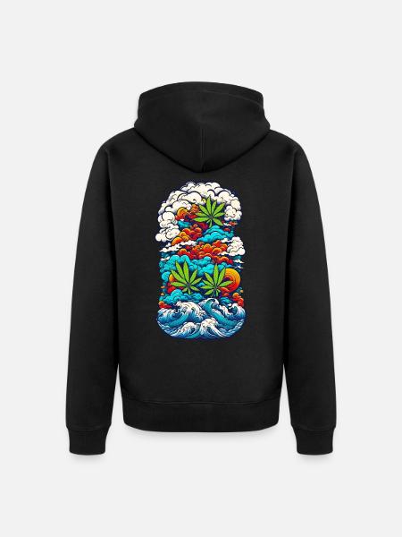 High waves 04 - Unisex Premium Organic Zip Hoodie - black