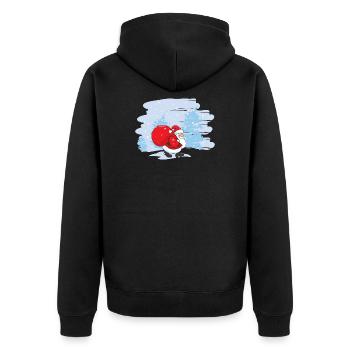 Lustiger Weihnachtsmann Santa Claus Weihnachten - Unisex Premium Bio Zip Hoodie - Schwarz - Hinten - Nico (187cm)