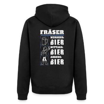 My daily routine as a milling cutter - Unisex Premium Organic Zip Hoodie - black - Back - Nico (187cm)