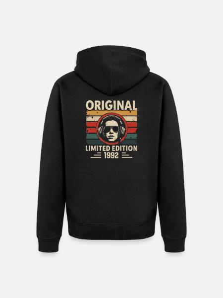 Original 1992 Rétro Anniversaire 1992 Vintage 1992 - Premium økologisk unisex-hættejakke - sort