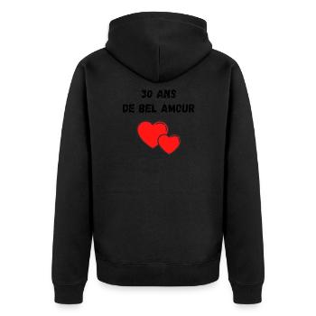 30 ans - Veste à capuche bio Premium Unisexe - noir - Dos - Nico (187cm)