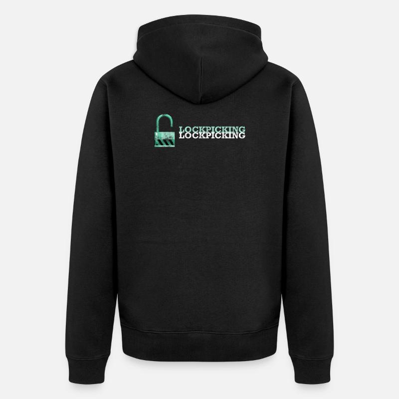 Lockpicking Lockpicking lockpicking - Unisex Premium Bio Zip Hoodie - Schwarz