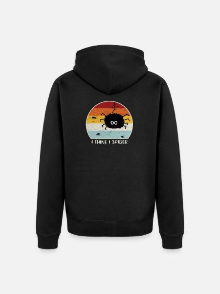 I Think I Spider Retro - Unisex Premium Organic Zip Hoodie - black