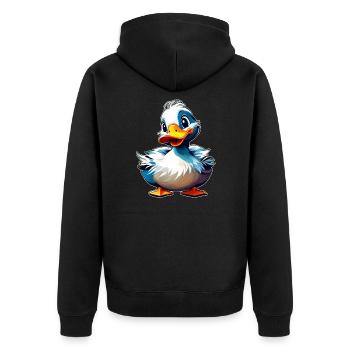 Cute little duck - Unisex Premium Organic Zip Hoodie - black - Back - Nico (187cm)