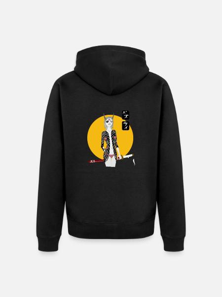 Oni Samurai - Unisex Premium Bio Zip Hoodie - Schwarz