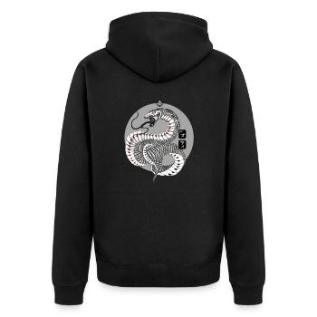 Snake - Unisex Premium Bio Zip Hoodie - Schwarz - Hinten - Nico (187cm)