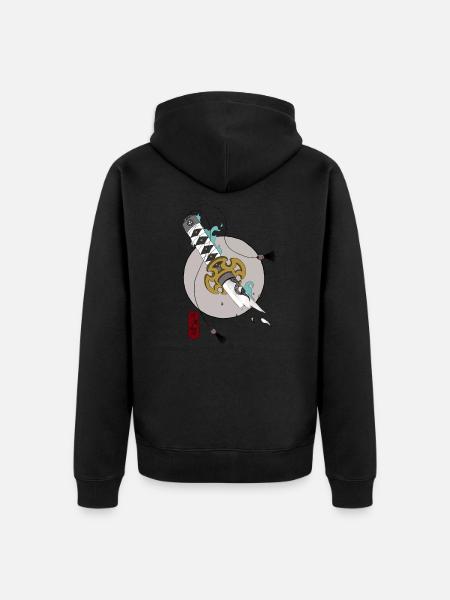 Samurai Katana - Unisex Premium Bio Zip Hoodie - Schwarz