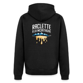 Raclette à la montagne - Veste à capuche bio Premium Unisexe - noir - Dos - Nico (187cm)