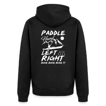 Paddle Hard Left et Right Again Kayak - Veste à capuche bio Premium Unisexe - noir - Dos - Nico (187cm)