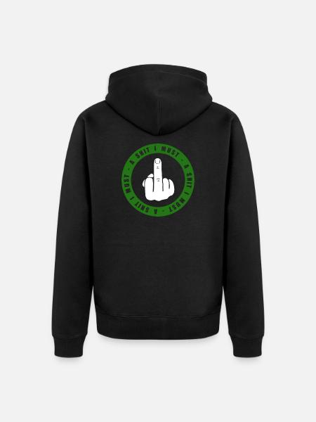 Middle finger - Unisex Premium Organic Zip Hoodie - black