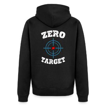 Zero Shoot - Sniper - Unisex Premium Organic Zip Hoodie - black - Back - Nico (187cm)