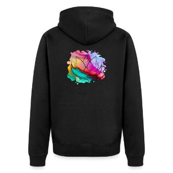 Lotus flower - Unisex Premium Organic Zip Hoodie - black - Back - Nico (187cm)
