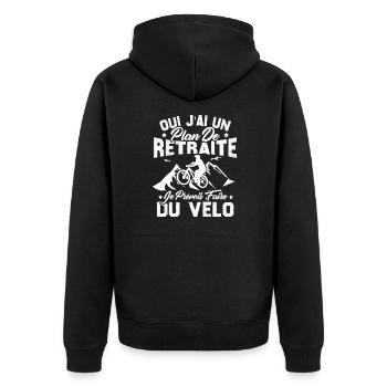 J'ai un plan de retraite je prévois faire du vélo - Veste à capuche bio Premium Unisexe - noir - Dos - Nico (187cm)