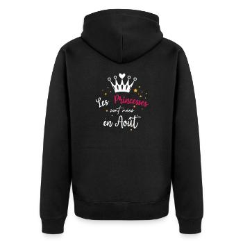 Les Princesse sont nées en Août - Veste à capuche bio Premium Unisexe - noir - Dos - Nico (187cm)